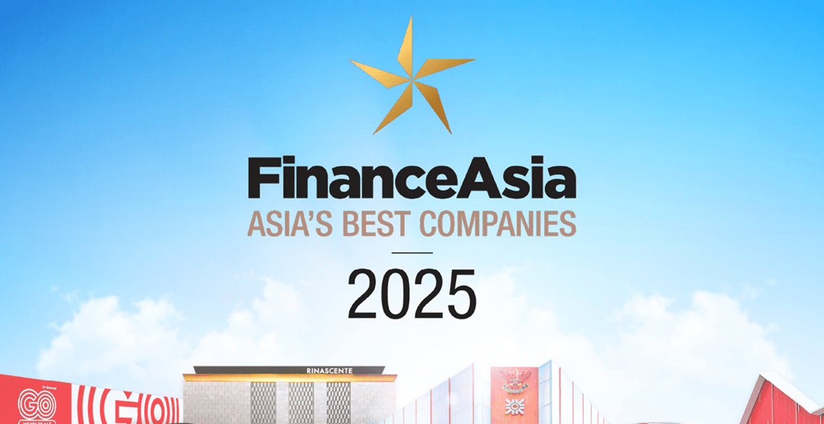 Central Retail reinforces its leadership in Thailand’s retail and wholesale industry with a third consecutive win of the Gold Award for Best Managed Company – Retailing (Thailand) from FinanceAsia, underscoring its excellence on a regional scale